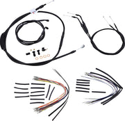 Burly Brand 14 Inch Apehanger Cable/Line Kit in Black For FXDWG Without ABS Models