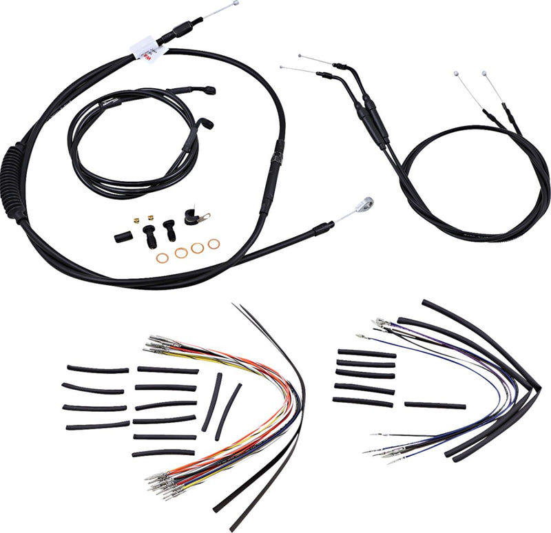 Burly Brand 14 Inch Apehanger Cable/Line Kit in Black For FXDWG Without ABS Models