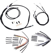 Burly Brand 16 Inch Apehanger Cable/Line Kit in Black For FXDWG Without ABS Models