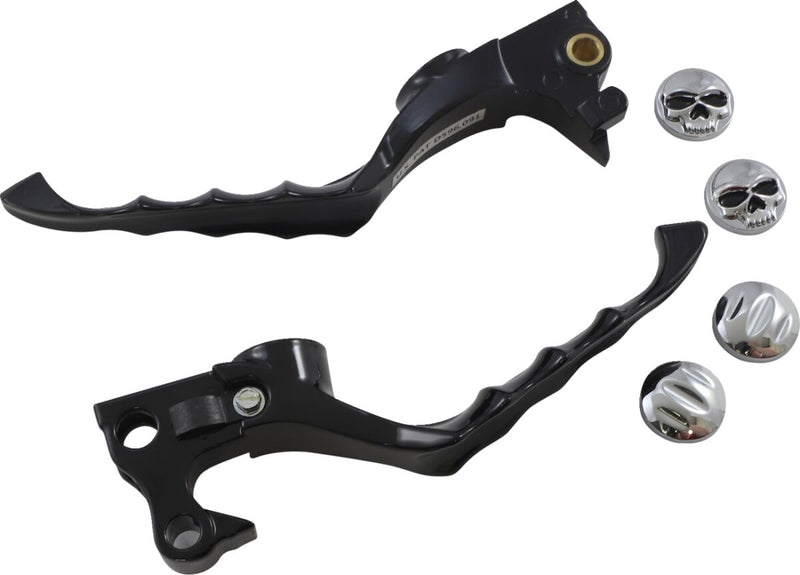 Kuryakyn Zombie Lever - Pair, Aluminum, Brake /  Clutch - Black / Gloss for Harley-Davidson Sportster 2004-2013