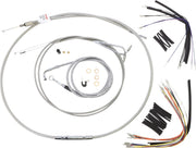 Burly Brand 14 Inch Apehanger Cable/Line Kit in Stainless Steel For 2000-2006 FLST/C/F/N Without ABS Models