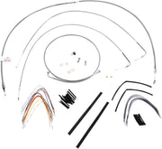 Burly Brand 14 Inch Apehanger Cable/Line Kit in Stainless Steel For 2000-2006 FXST/B/D Without ABS Models