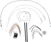 Burly Brand 16 Inch Apehanger Cable/Line Kit in Stainless Steel For 2007-2010 FXST/B/C/D Without ABS Models