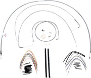 Burly Brand 18 Inch Apehanger Cable/Line Kit in Stainless Steel For 2000-2006 FLST/C/F/N Without ABS Models
