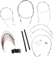 Burly Brand 18 Inch Apehanger Cable/Line Kit in Stainless Steel For 1997-1999 FLHR/C, FLT/C/R Without ABS Models
