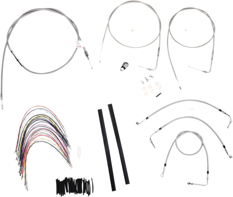 Burly Brand Complete Stainless Braided Handlebar Cable/brake Line Kit - Alternate Length /  Braided, Brake Line /  Clutch Line /  Throttle Cable /  Wi for Harley-Davidson Touring 2