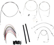 Burly Brand 16 Inch Apehanger Cable/Line Kit in Stainless Steel For 2000-2006 FLHR/C, FLTCR Without Cruise Control Without ABS Models