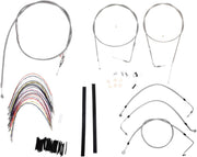 Burly Brand 18 Inch Apehanger Cable/Line Kit in Stainless Steel For 2000-2006 FLHR/C, FLT/C/R Without Cruise Control Without ABS Models