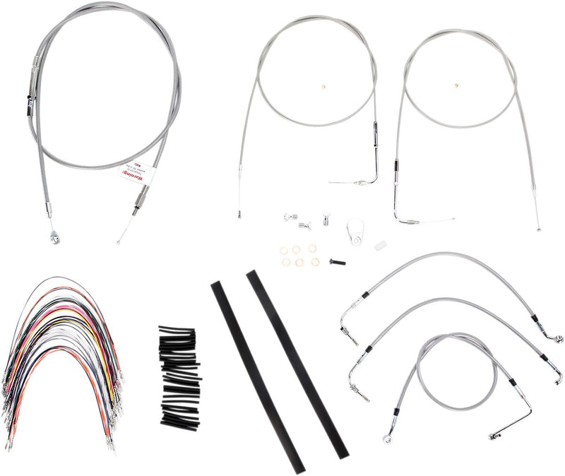 Burly Brand Complete Stainless Braided Handlebar Cable/brake Line Kit - Brake Line /  Clutch Line /  Throttle Cable /  Wiring Extension, Each, Alternate for Harley-Davidson Touring