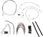 Burly Brand Complete Stainless Braided Handlebar Cable/Brake Line Kit #B30-1091