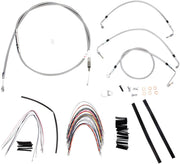 Burly Brand 16 Inch Apehanger Cable/Line Kit in Stainless Steel For 2008-2013 FLHR/C & FLTR/U/X Without ABS Models