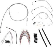 Burly Brand 18 Inch Apehanger Cable/Line Kit in Stainless Steel For 2008-2013 FLHR/C & FLTR/U/X Without ABS Models