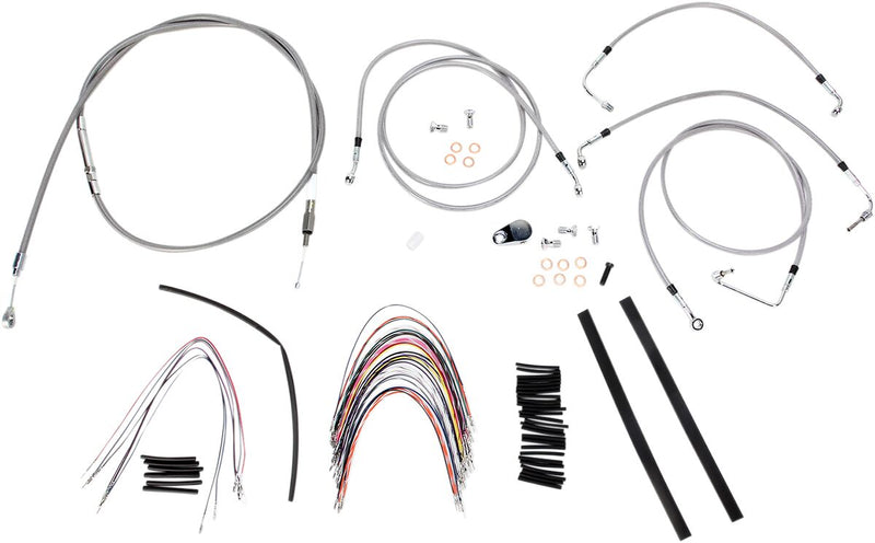 Burly Brand Complete Stainless Braided Handlebar Cable/Brake Line Kit #B30-1094