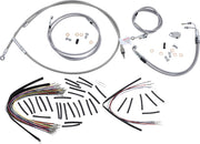 Burly Brand 18 Inch Apehanger Cable/Line Kit in Stainless Steel For 2008-2013 FLHR/C & FLTR/U/X With ABS Models