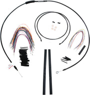Burly Brand Complete Black Vinyl Handlebar Cable/Brake Line Kit for Ape Hanger Handlebars #B30-1100