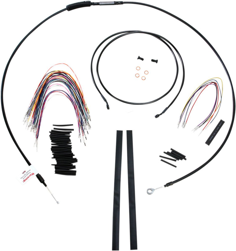 Burly Brand Complete Black Vinyl Handlebar Cable/Brake Line Kit for Ape Hanger Handlebars #B30-1100