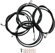 Standard Black Vinyl Braided Handlebar Cable/Brake Line Kit Touring Natural