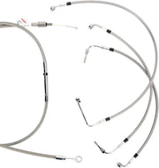 Burly Brand 13 Inch Apehanger Cable/Line Kit in Stainless Steel For 2008-2013 FLHX, FLHT/C/U NON-ABS Models