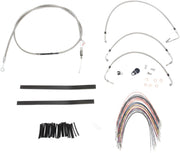 Burly Brand 13 Inch Apehanger Cable/Line Kit in Stainless Steel For 2008-2013 FLHX, FLHT/C/U NON-ABS Models