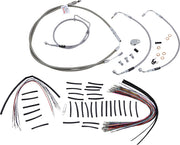 Burly Brand 15 Inch Apehanger Cable/Line Kit in Stainless Steel For 2008-2013 FLHX, FLHT/C/U Non-ABS Models