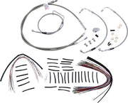 Burly Brand 15 Inch Apehanger Cable/Line Kit in Stainless Steel For 2008-2013 FLHX, FLHT/C/U Non-ABS Models