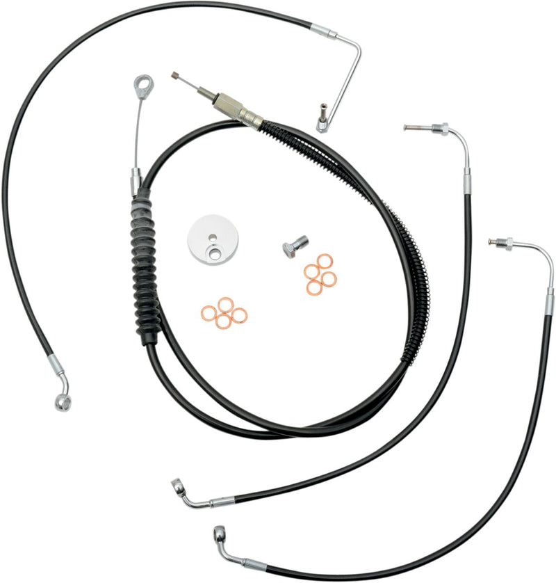 LA Choppers Standard Black Vinyl Handlebar Cable/brake Line Kit - Alternate Length /  Braided, Each, Brake Line /  Clutch Line - Natural for Harley-Davidson Touring 2014-2016