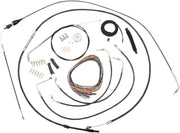 Complete Black Vinyl Braided Handlebar Cable/Brake Line Kit Classic, Touring Black| Clear-Coated| Natural #LA-8006KT2A-16B