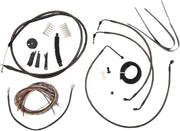 Complete Midnight Braided Handlebar Cable/Brake Line Kit Touring Black| Clear-Coated| Natural #LA-8010KT2-16M