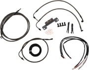 Complete Midnight Braided Handlebar Cable/Brake Line Kit Touring Black| Clear-Coated| Natural