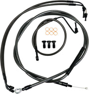 Standard Midnight Braided Handlebar Cable/Brake Line Kit Touring Black| Clear-Coated #LA-8010KT-13M