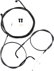 Standard Midnight Braided Handlebar Cable/Brake Line Kit Softail Black| Clear-Coated