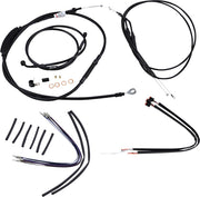 Burly Brand Complete Black Vinyl Handlebar Cable/Brake Line Kit for Ape Hanger Handlebars #B30-1107