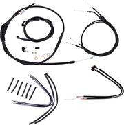 Burly Brand Complete Black Vinyl Handlebar Cable/Brake Line Kit for Ape Hanger Handlebars #B30-1108
