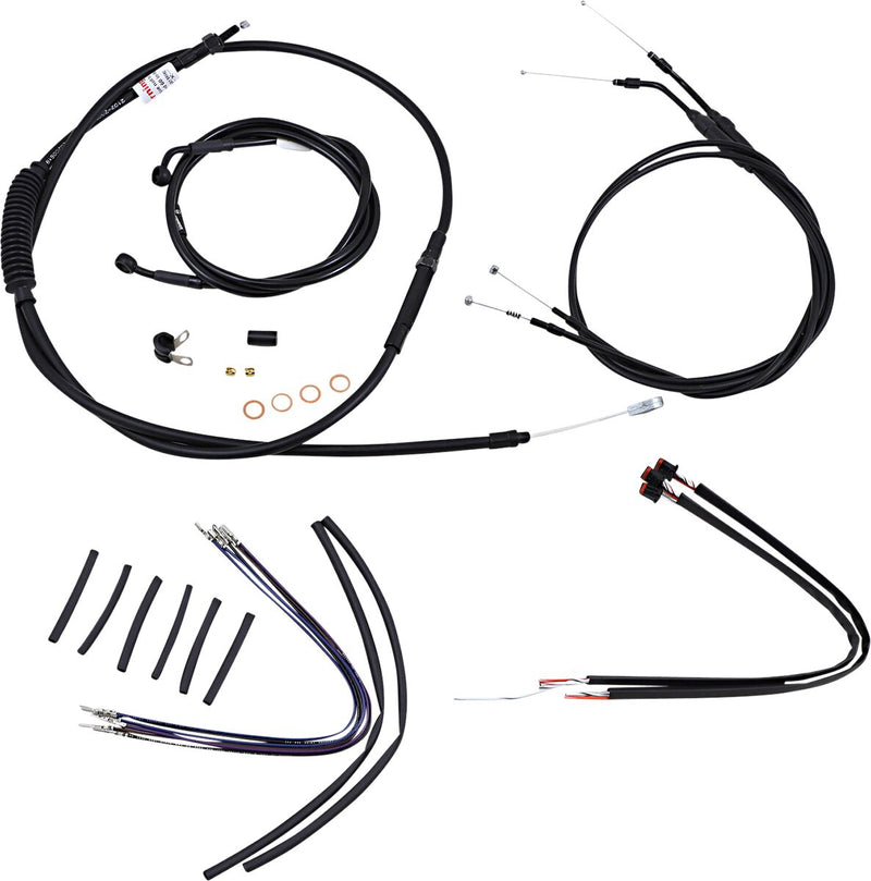 Burly Brand Complete Black Vinyl Handlebar Cable/Brake Line Kit for Ape Hanger Handlebars #B30-1108
