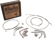 Burly Brand 16 Inch Apehanger Cable/Line Kit in Stainless Steel For 2011-2015 FLSTC/F/N, 2012-2015 FLS, 2013-2014 FXSB With ABS & Must Use 2 Inch Risers Models