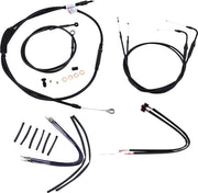 Burly Brand Complete Black Vinyl Handlebar Cable/Brake Line Kit for Ape Hanger Handlebars #B30-1124