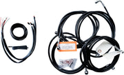 Complete Black Vinyl Braided Handlebar Cable/Brake Line Kit Touring Black| Clear-Coated| Natural #LA-8053KT2-16B