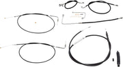 LA Choppers Standard Black Vinyl Handlebar Cable/Brake Line Kit Cable Kit Natural Alternate Length Braided Clutch Line