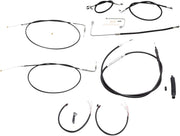 LA Choppers Complete Black Vinyl Braided Handlebar Cable/Brake Line Kit Cable Kit Clear-Coated Alternate Length Clutch Line Black| Clear-Coated| Natural #LA-8151KT2A-13B