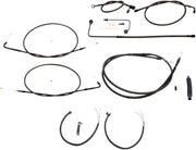 LA Choppers Complete Midnight Braided Handlebar Cable/Brake Line Kit Cable Kit Black Clear-Coated Alternate Length Clutch Line Black| Clear-Coated| Natural #LA-8151KT2A-13M