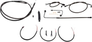 LA Choppers Complete Midnight Braided Handlebar Cable/Brake Line Kit Cable Kit Black Clear-Coated Alternate Length Clutch Line Black| Clear-Coated| Natural #LA-8151KT2B-13M