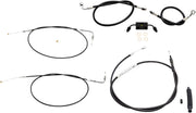 Standard Black Vinyl Braided Handlebar Cable/Brake Line Kit Sportster Natural #LA-8321KT-16B
