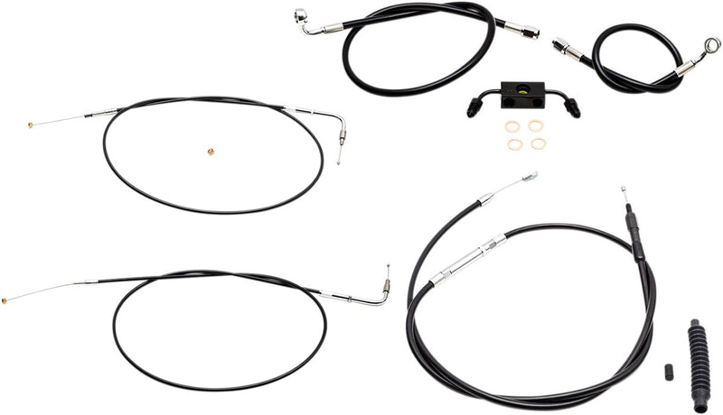 Standard Black Vinyl Braided Handlebar Cable/Brake Line Kit Sportster Natural #LA-8321KT-16B