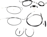 LA Choppers Complete Black Vinyl Braided Handlebar Cable/Brake Line Kit Cable Kit Clear-Coated Alternate Length Clutch Line Black| Clear-Coated| Natural
