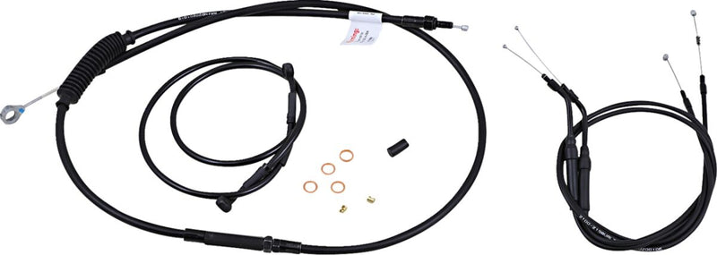 Burly Brand 10 Inch T-Bar Cable/Line Kit in Black For 2004-2006 XL Sportster Non ABS Single Disc