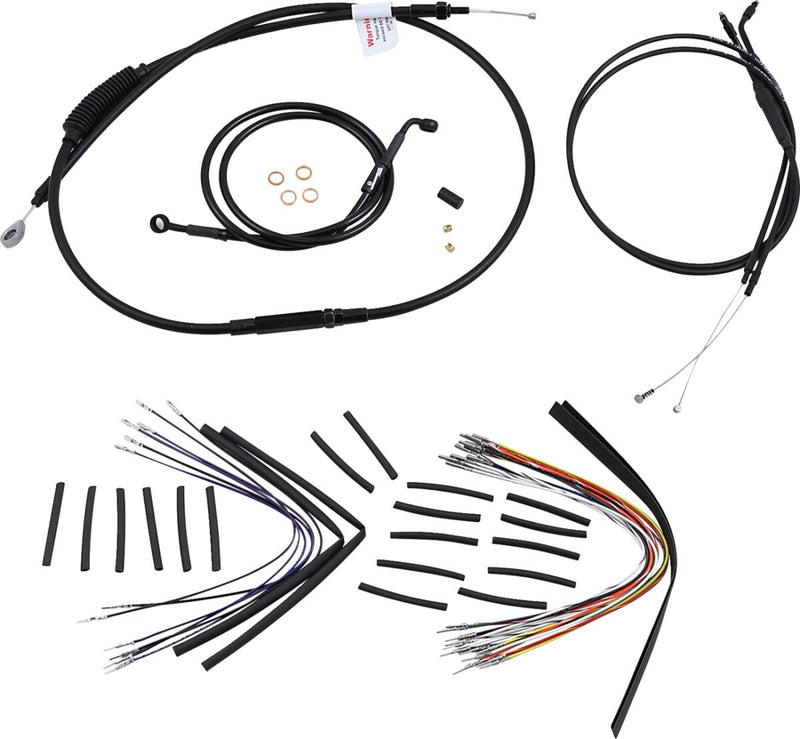 Burly Brand 12 Inch T-Bar Cable/Line Kit in Black For 2004-2006 XL Sportster