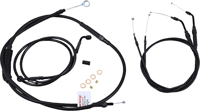 Burly Brand 12 Inch T-Bar Cable/Line Kit in Black For 2007-2013 Sportster Without ABS Single Disc