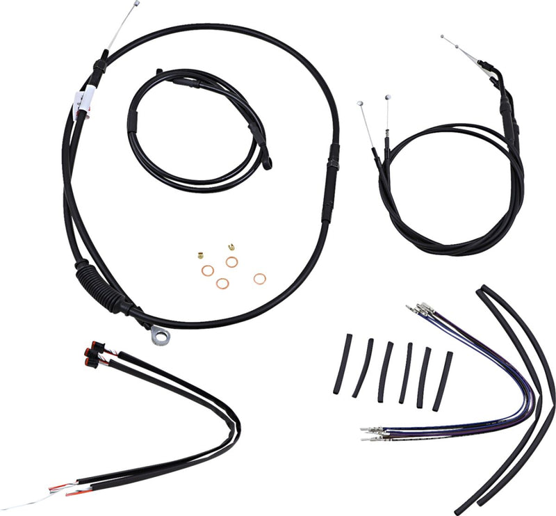 Burly Brand 12 Inch T-Bar Cable Kit in Black For 2014-2022 XL Sportster Single Disc Without ABS