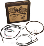 Burly Brand 14 Inch T-Bar Cable/Line Kit in Black For 2014-2022 Sportster Without ABS And Dual Disc Models