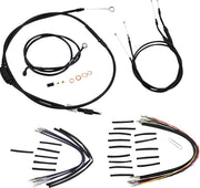 Burly Brand 10 Inch T-Bar Cable/Line Kit in Black For 2006-2017 Dyna Non ABS Single Disc